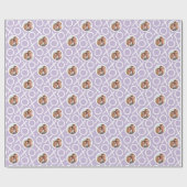 XOXO Hugs & Kisses 2 Photo Purple Brush Script ラッピングペーパー (フラット)