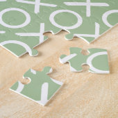 XOXO Hugs & Kisses Custom Photo Green Modern ジグソーパズル (側面)