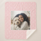XOXO Hugs & Kisses Custom Photo Modern Pastel Pink シェルパブランケット (正面)