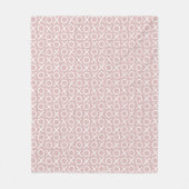 XOXO Hugs & Kisses Dusty Pink Modern Pattern フリースブランケット (正面)