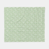 XOXO Hugs & Kisses Green Stylish Modern Pattern フリースブランケット (正面(横))