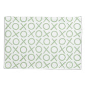 XOXO Hugs & Kisses Green White Modern Pattern 枕カバー (裏面)