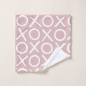 XOXO Hugs & Kisses Monogrammed Dusty Pink Modern バスタオルセット (ウォッシュタオル)