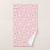 XOXO Hugs & Kisses Monogrammed Pastel Pink Modern バスタオルセット (ハンドタオル)