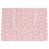 XOXO Hugs & Kisses Pastel Pink Brush Script ラージペーパーバッグ (正面)