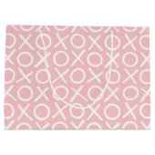 XOXO Hugs & Kisses Pastel Pink Brush Script ラージペーパーバッグ (裏面)