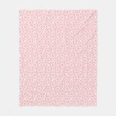 XOXO Hugs & Kisses Pastel Pink Modern Pattern フリースブランケット (正面)