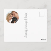 XOXO Hugs & Kisses Photo Green Typography Modern ポストカード (裏面)