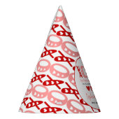 XOXO Hugs & Kisses Valentine's Day 1st Birthday パーティーハット (左)