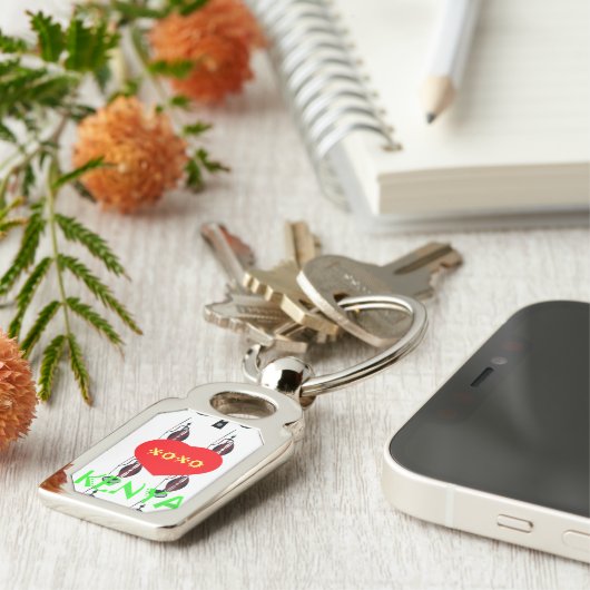 XOXO I Love Kenya キーホルダー (側面)