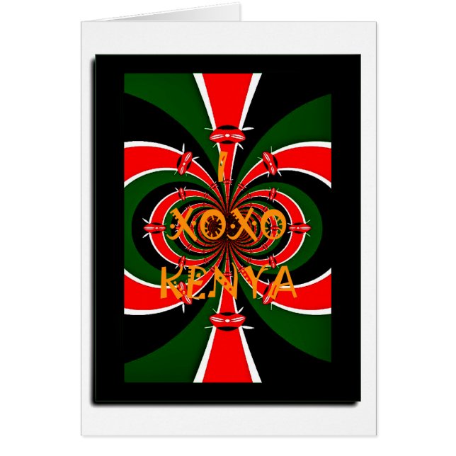 XOXO I Love Kenya Black Red Green National Flag Co (正面)