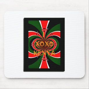 XOXO I Love Kenya Black Red Green National Flag Co マウスパッド