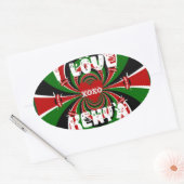 XOXO I Love Kenya Hakuna Matata Gives 楕円形シール (封筒)