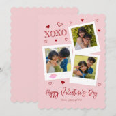 XOXO Instant Photo Style Valentine’s シーズンカード (正面/裏面)