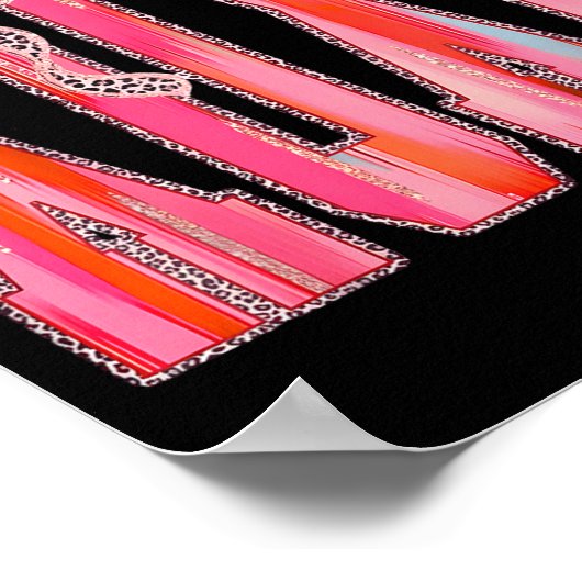 Xoxo Leopard Bow Funny Valentine's Day Coquette Nk ポスター (角)