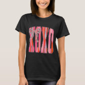 Xoxo Leopard Bow Funny Valentine's Day Coquette Nk Tシャツ (正面)