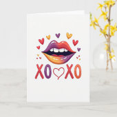 Xoxo Lips Hearts Love Card カード (黄色い花)