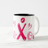 Xoxo Love Anniversary or Valentine with Name ツートーンマグカップ (正面右)