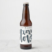 XOXO love Coordinatesタイポグラフィ ビールラベル (正面)