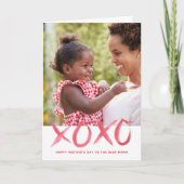 XOXO Mother's Day Photo Card for Mom カード (正面)