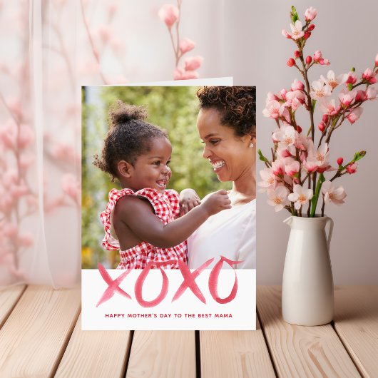 XOXO Mother's Day Photo Card for Mom カード