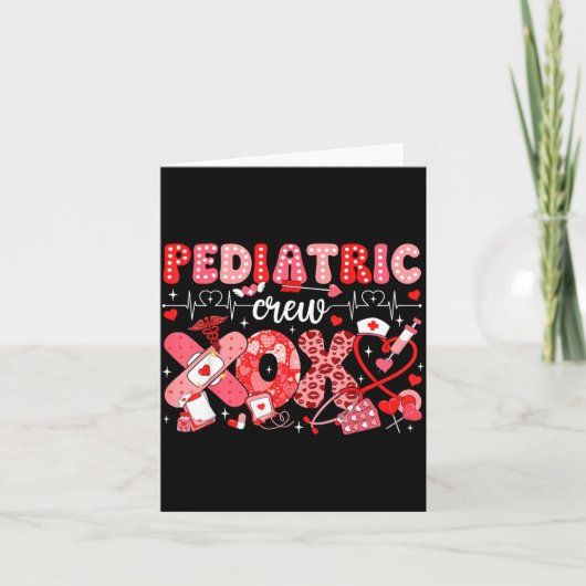 Xoxo Nurse Pediatric Crew Nurse Valentine Leopard  カード (正面)
