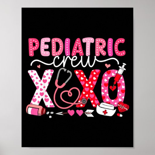 Xoxo Nurse Pediatric Crew Nurse Valentine Leopard  ポスター (正面)