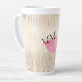XOXO Pink Watercolor Lips カフェラテマグ (左アングル)