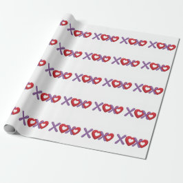 XOXO Print gift wrap,Valentines Day  ラッピングペーパー
