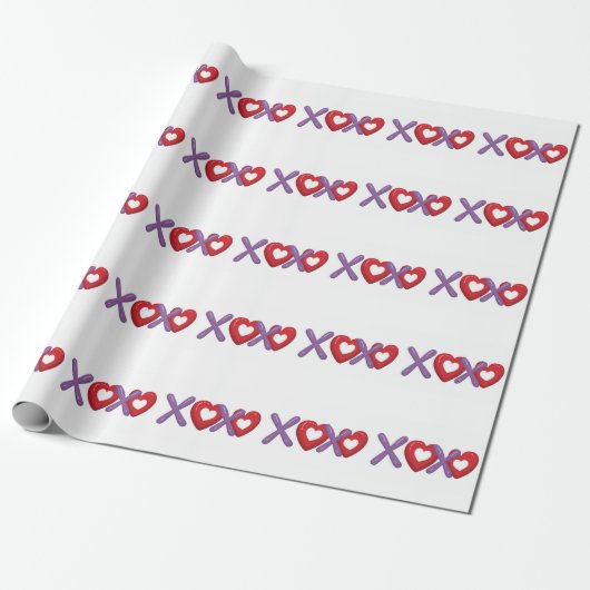 XOXO Print gift wrap,Valentines Day  ラッピングペーパー (アンロールド)