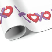 XOXO Print gift wrap,Valentines Day  ラッピングペーパー (ロールコーナー)