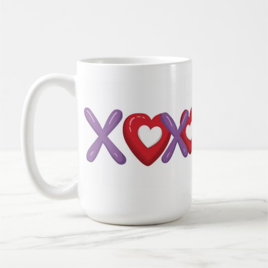 XOXO Print Mug,Valentines Day  コーヒーマグカップ (左)