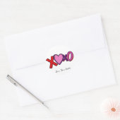 XOXO Print sticker,Valentines Day ラウンドシール (封筒)