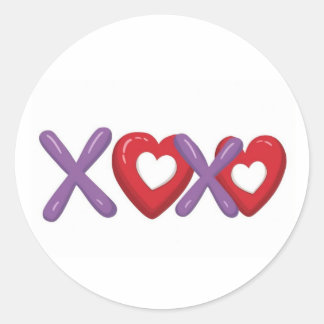 XOXO Print sticker,Valentines Day  ラウンドシール