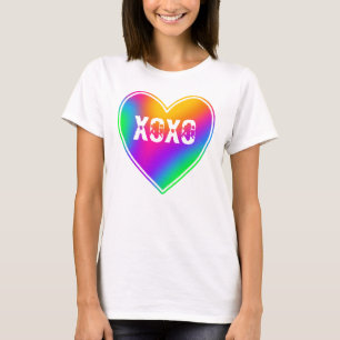 XOXO Rainbow Heart Women's T-Shirt Tシャツ