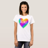 XOXO Rainbow Heart Women's T-Shirt Tシャツ (正面フル)