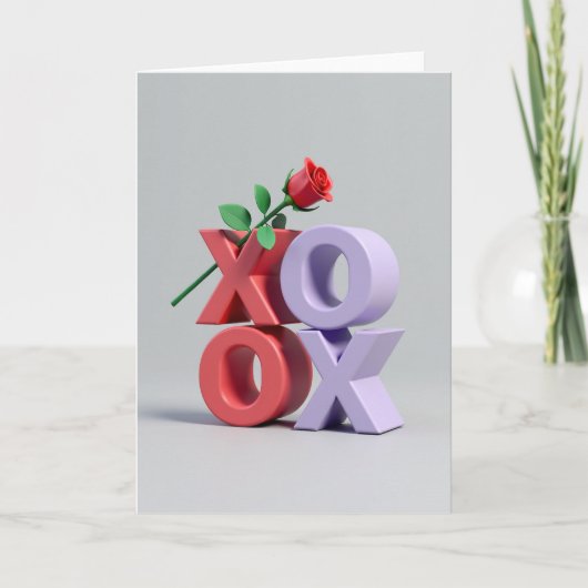 Xoxo Red Rose Love Card カード (正面)
