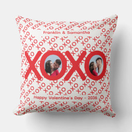 XOXO Red Valentine's Day Photo Throw Pillow クッション