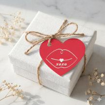 XOXO Retro Lips Red Heart Valentine