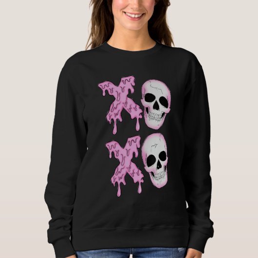 Xoxo Skeleton Skull Horror Anti Valentine's Day Me スウェットシャツ (正面)