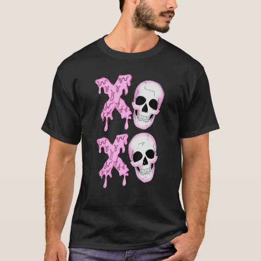 Xoxo Skeleton Skull Horror Anti Valentine's Day Me Tシャツ (正面)