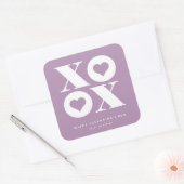 xoxo square valentineの日のステッカー スクエアシール (封筒)