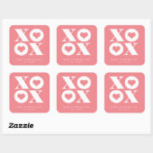xoxo square valentineの日のステッカー スクエアシール (シート)