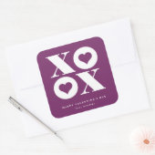 xoxo square valentineの日のステッカー スクエアシール (封筒)
