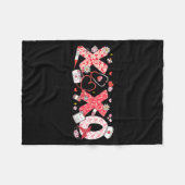 Xoxo Stethoscope Valentine Rn Pct Cna Nurse Nurse  フリースブランケット (正面(横))