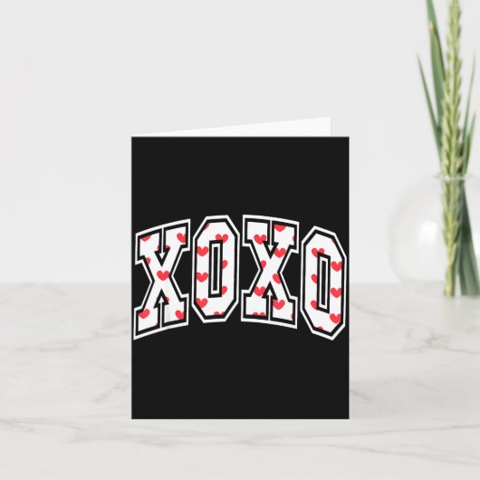 Xoxo Valentine Heart Retro Valentine For Men Women カード (正面)