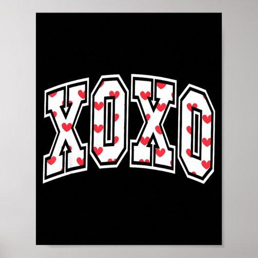 Xoxo Valentine Heart Retro Valentine For Men Women ポスター (正面)
