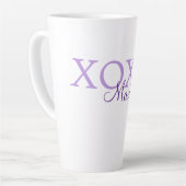 Xoxo valentine's day名前パープルパステルminimaを追加 カフェラテマグ (左アングル)