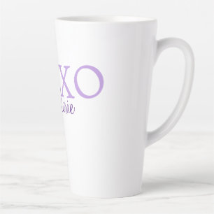 Xoxo valentine's day名前パープルパステルminimaを追加 カフェラテマグ