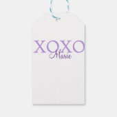 Xoxo valentine's day名前パープルパステルminimaを追加 ギフトタグ (裏面)